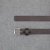 203 – 1.5″ Top Grain Leather Casual Belt with Decorative Embossed Line, Domed Tip, Smooth Wide Loop and Snap Off Harness Buckle