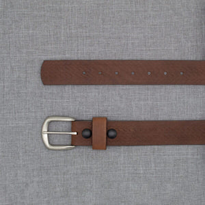 204 – 1.5″ Basketweave Embossed Casual Belt with Domed Tip, Smooth Wide Loop and Snap Off Harness Buckle