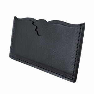 10 – Boston Leather Bifold Front Pocket Minimalist Wallet with Horizontal Logo