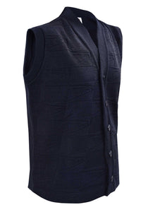 UNISEX Postal eagle jacquard knit and 5-button front. Rib cuff for shape retention, hemmed bottom.
