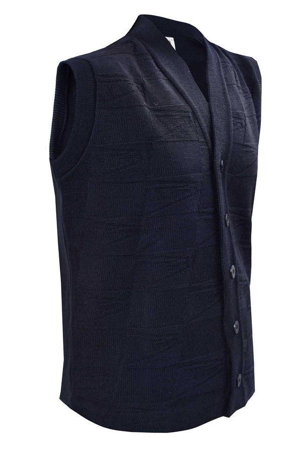 UNISEX Postal eagle jacquard knit and 5-button front. Rib cuff for shape retention, hemmed bottom.
