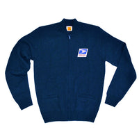 Jersey Knit Mail Carrier Crew Neck Cardigan Sweater Regular and Long Body
