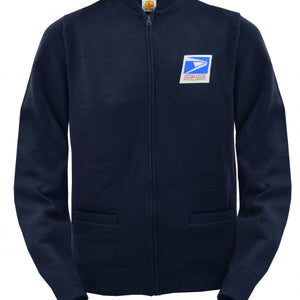 Jersey Knit Mail Carrier Crew Neck Cardigan Sweater Regular and Long Body