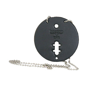 5889DX – Deluxe 3.75″ Round Badge Holder with Chain and Clip Attachment
