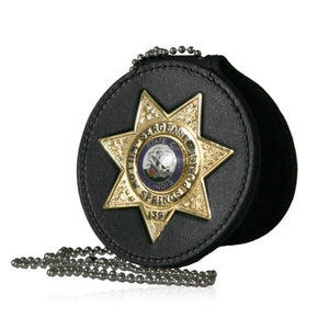 600DX/700DX – Deluxe Recessed Badge Holder with Hook & Loop Closure, Clip Back, Neck Chain, and Pocket