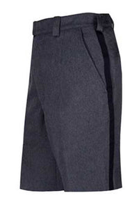 Men's Postal Letter Carrier light weight shorts, plain front belt loop with hook and eye waist band opening, quarter top pockets postal ribbon on out seams of legs. 100% A+ polyester, machine washable, easy care easy wear.