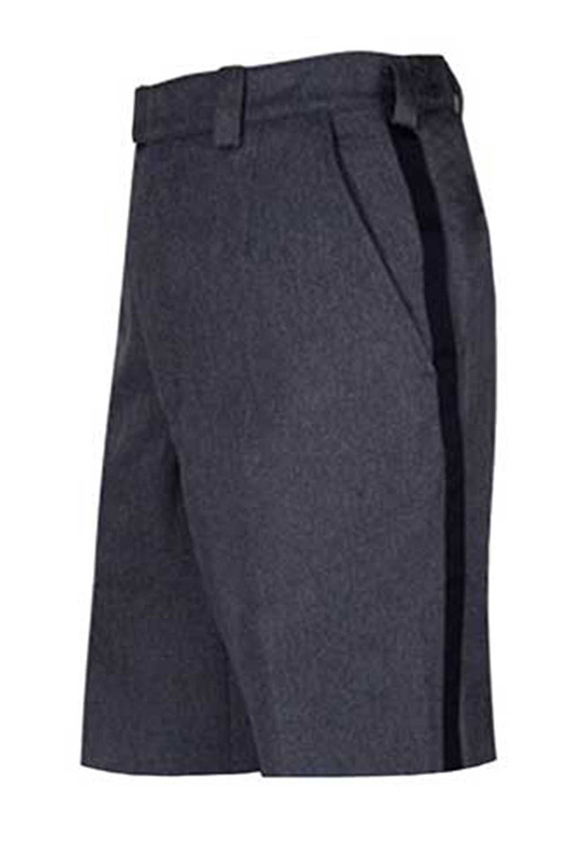 Men's Postal Letter Carrier light weight shorts, plain front belt loop with hook and eye waist band opening, quarter top pockets postal ribbon on out seams of legs. 100% A+ polyester, machine washable, easy care easy wear.
