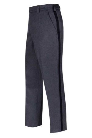 Men's Postal Letter Carrier light weight pant, plain front, belt loop with hook and eye waist band opening, quarter top pockets, postal ribbon on out seams of legs, open bottom to hem to needed inseam. 100% Polyester machine washable easy care, easy wear
