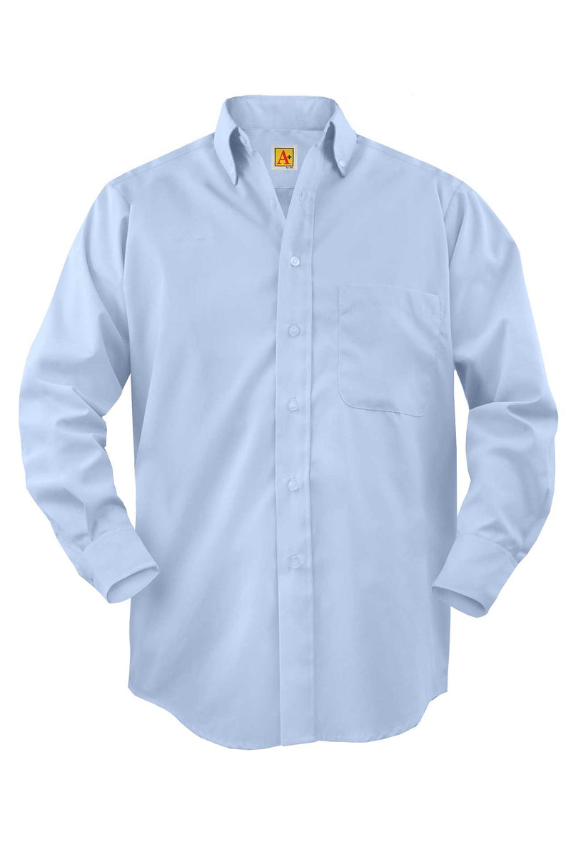 MEN'S Postal dress shirt, long sleeve, pointed button down collar with one pocket.