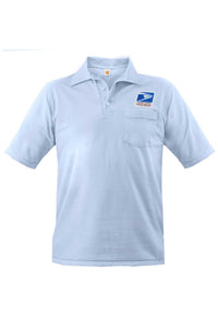 Postal Men's Letter Carrier short sleeve polo with self-collar, same as 8920 but with 2" longer body and 1" longer in the sleeves.