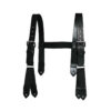 9178 – Leather H-Back Firefighter Suspenders for High Back Turnout Gear with Button Attachment