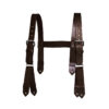 9178 – Leather H-Back Firefighter Suspenders for High Back Turnout Gear with Button Attachment