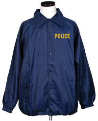 NAVY BLUE WINDBREAKER WITH GOLD POLICE ID