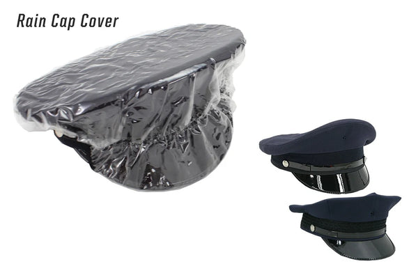 POLICE CAP RAIN COVER - CLEAR WITH VISOR