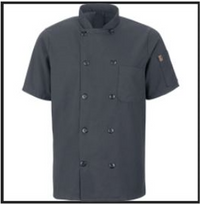 MEN'S SHORT SLEEVE CHEF COAT WITH OILBLOK + MIMIX®