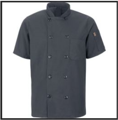 MEN'S SHORT SLEEVE CHEF COAT WITH OILBLOK + MIMIX®