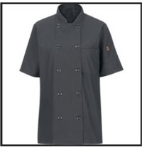 WOMEN'S SHORT SLEEVE CHEF COAT WITH OILBLOK + MIMIX®