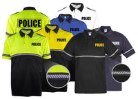 Two Tone Police Bike Patrol Shirt with Zipper Pocket and Hash Stripes