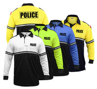 Two Tone Police Long Sleeve Bike Patrol Shirt With Zipper Pocket