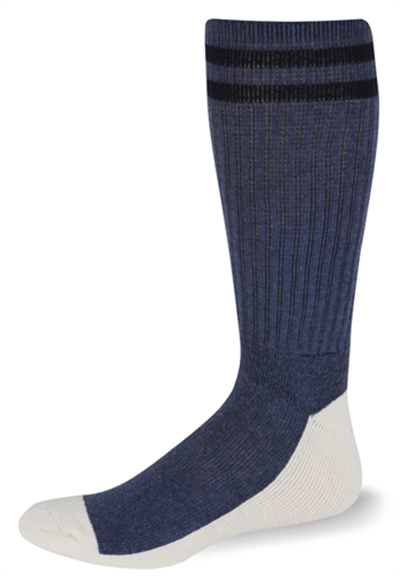 Postal Health Over the Calf Socks Postal Blue with Two Navy Blue Stripes