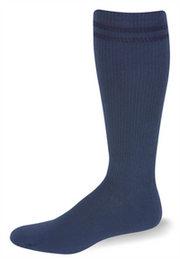Postal Over The Calf Postal Blue with Navy Blue Stripes Socks