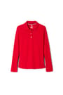 Long Sleeve Fitted Interlock Polo with Picot Collar (Feminine Fit)