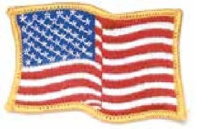 Wavy Flag Patch, Gold Border