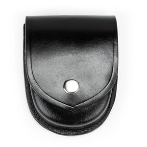 Plain Leather Single Handcuff Holder with Nickel Snap