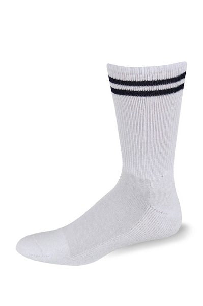 Pro Feet White with Navy Blue Stripes