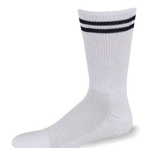 Pro Feet White with Navy Blue Stripes