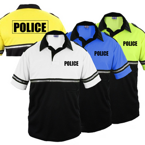 First Class Two Tone Police Bike patrol Shirt with Zipper Pocket with ID