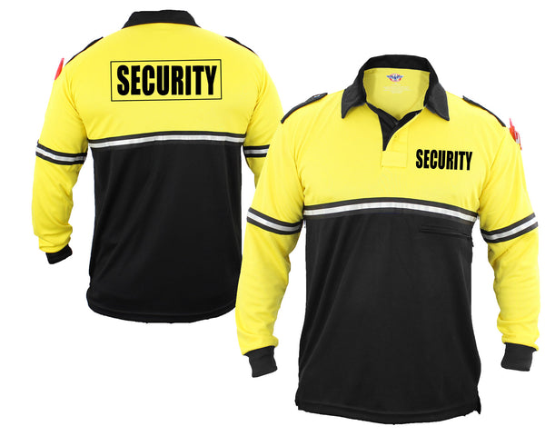 Two Tone Security Long Sleeve Bike Patrol Shirt With Zipper Pocket