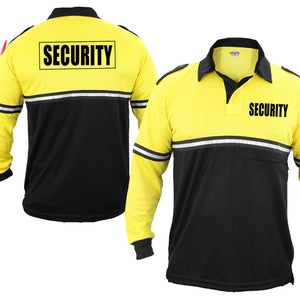 Two Tone Security Long Sleeve Bike Patrol Shirt With Zipper Pocket