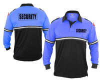 Two Tone Security Long Sleeve Bike Patrol Shirt With Zipper Pocket