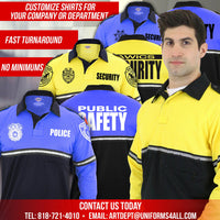 Two Tone Security Long Sleeve Bike Patrol Shirt With Zipper Pocket