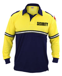 Two Tone Security Long Sleeve Bike Patrol Shirt With Zipper Pocket