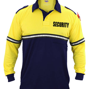 Two Tone Security Long Sleeve Bike Patrol Shirt With Zipper Pocket