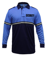 Two Tone Security Long Sleeve Bike Patrol Shirt With Zipper Pocket