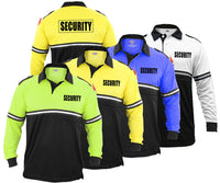 Two Tone Security Long Sleeve Bike Patrol Shirt With Zipper Pocket